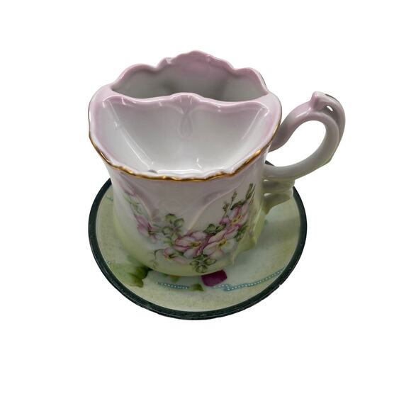 Nippon Porcelain Antique Men's Shaving Cup and Saucer Vanity Set - Picture 16 of 16